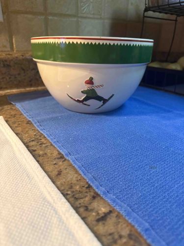 L.L. Bean Winter Sports Skier Ceramic Mixing/Serving Bowl