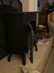 Black Cast Iron Wood-Burning Stove