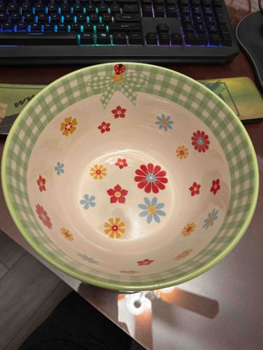 Temptations By Tara Springfetti Pattern Mixing Bowl with Ladybug Accent