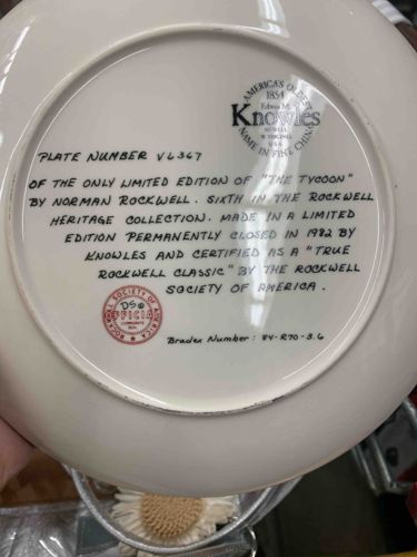 Norman Rockwell 'The Tycoon' Collector Plate by Knowles (Plate Number V1367)