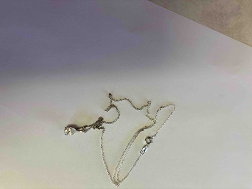 Solitaire Pendant Necklace in White Gold or Silver with Round-Cut Gemstone