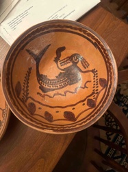 Terracotta Bowl with Anthropomorphic Mermaid Figure Decoration