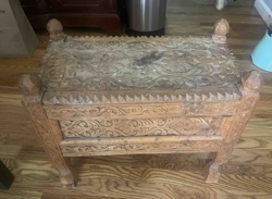 Hand-Carved South Asian Wooden Chest