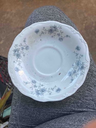 Vintage Floral Patterned Ceramic Saucer