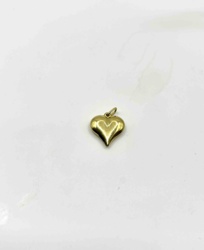 14K Yellow Gold Puffed Heart Charm/Pendant