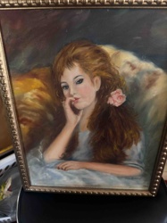 Oil Painting: Portrait of a Young Woman with Red Hair