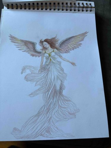 Original Angel Illustration in Spiral Sketchbook