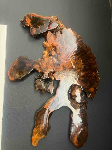 Vintage Live-Edge Burl Wood Wall Clock