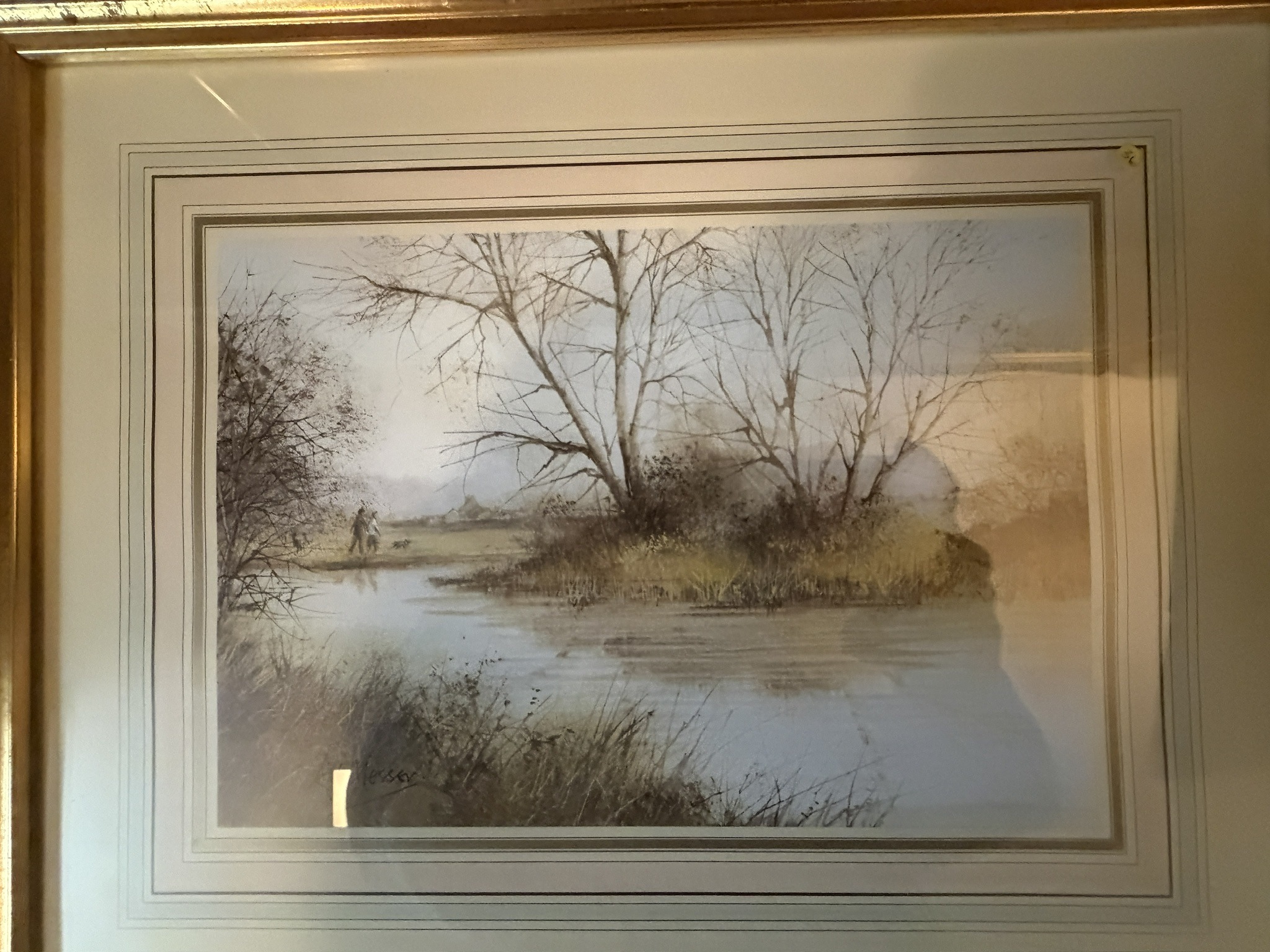 Submitted photo of Watercolor landscape signed 'Messer' (not authenticated)