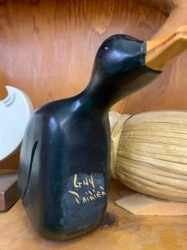 Hand-Carved Wooden Duck by Guy Painée