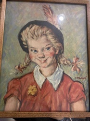 Portrait of a Girl with Braids and Hat