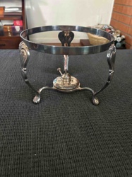 Silver-Plated Chafing Dish Stand with Burner Fitting