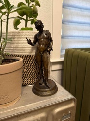 Bronze Figural Statuette of a Youthful Deity (possibly Bacchus or Hermaphroditus)