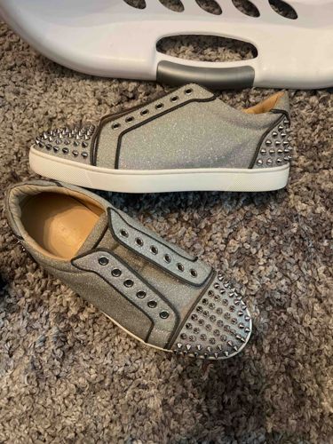 Christian Louboutin Roller-Boat Spiked Glitter Sneakers