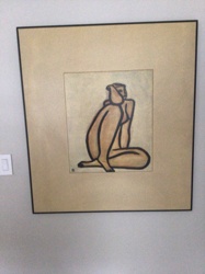 Seated Nude Figure Print