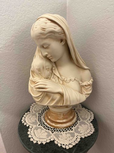 Madonna and Child Bust Sculpture