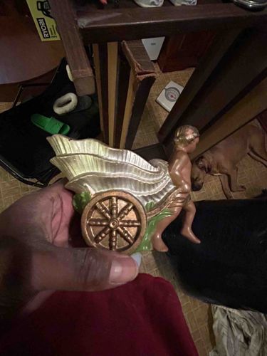 Porcelain Cherub Chariot Figurine