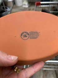 Terra Cotta Plate/Dish Underside with CJS Imports Mark