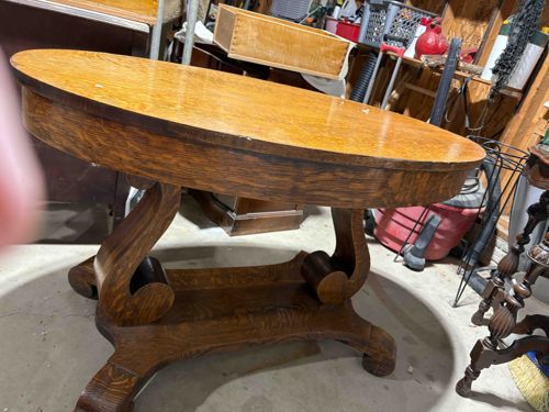 Oval Oak Pedestal Dining Table