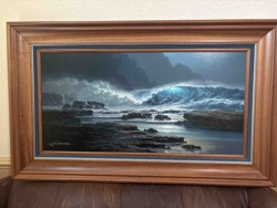 Seascape Painting 'Moonlit Hawaiian Wave'