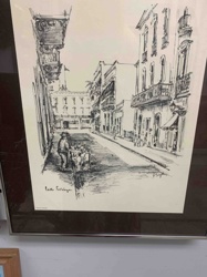 Framed Art Print: 'Calle Fortaleza' Street Scene Sketch