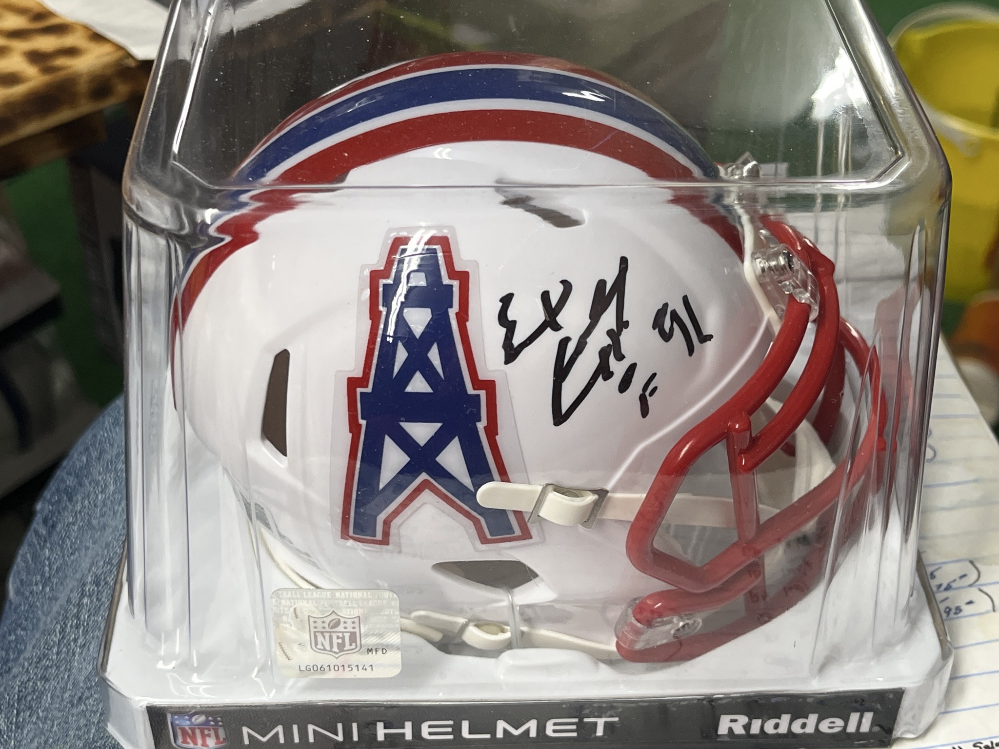 Earl Campbell Autographed Houston Oilers Riddell Mini Helmet