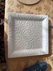 Embossed Ceramic Square Platter