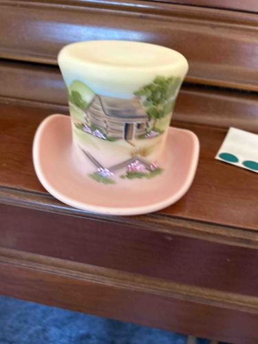Hand-Painted Porcelain Top Hat Trinket Dish