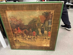Vintage Hunting Scene Tray/Footstool
