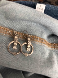 Silver-Tone Floral & Pearl Drop Earrings