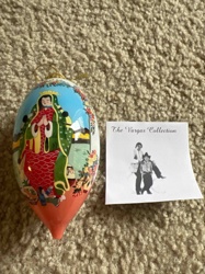 Vargas Collection Hand-Painted Lady of Guadalupe Teardrop Christmas Ornament