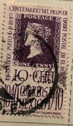 Mexico 1940 Centenario del Primer Timbre Postal Overprint Stamp