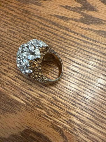 Vintage-Style Marquise Rhinestone Cluster Ring