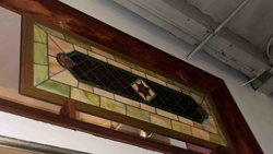 Art Nouveau/Craftsman Style Stained Glass Transom Window