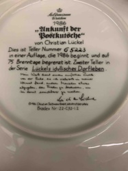 Seltmann Weiden 'Ankunft der Postkutsche' Collector's Plate by Christian Lückel (1986)
