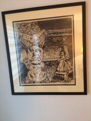 Framed Black and White Stylized Art Print
