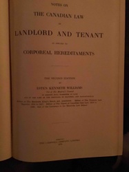 Notes on The Canadian Law of Landlord and Tenant by Esten Kenneth Williams, Second Edition (1934)