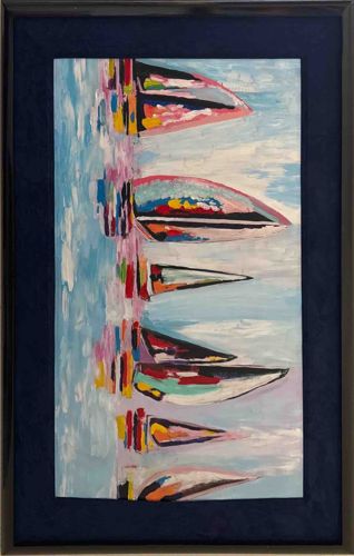 Abstract Sailboat Painting