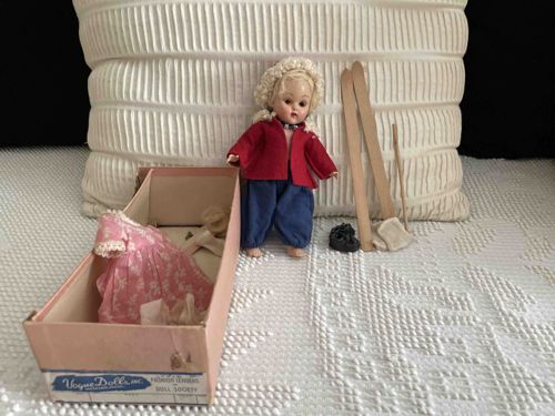 Vintage Vogue 'Ginny' Doll (1950) with Winter Accessories and Original Box