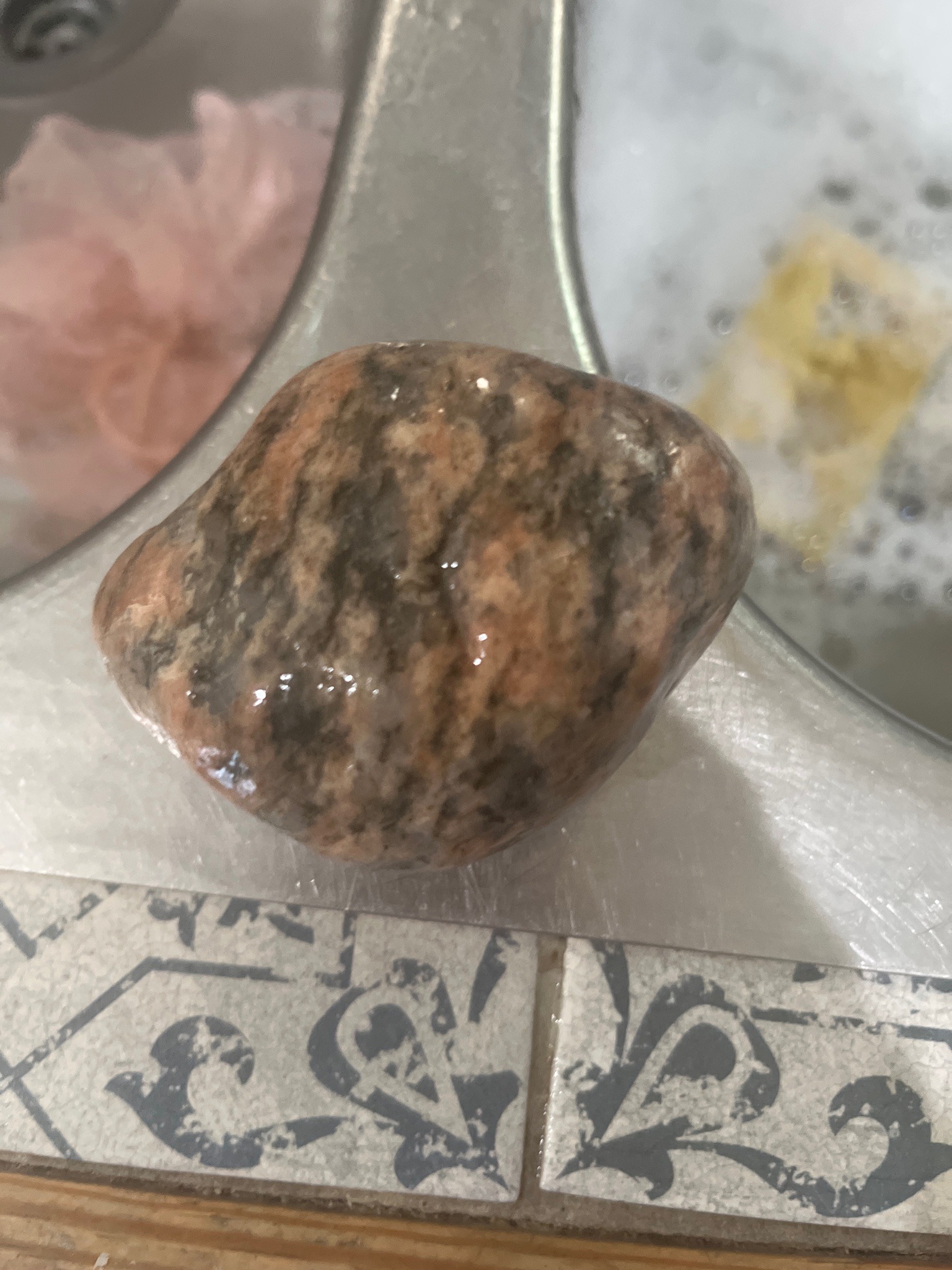 Polished River Rock or Gneiss Stone