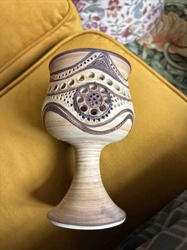 Handcrafted Pierced Ceramic Goblet