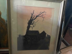 Framed Silhouetted Landscape Art