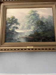Dalhart Windberg Original Oil Painting: Misty River Landscape