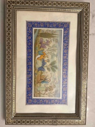 Framed Persian Miniature Painting on Bone
