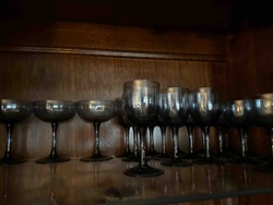 Sasaki 1970 Hand-Blown Indigo Crystal Glassware Set