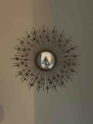 Mid-Century Modern Sunburst Wall Mirror