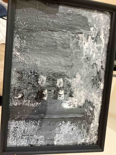 Abstract Gray Scale Textured Painting