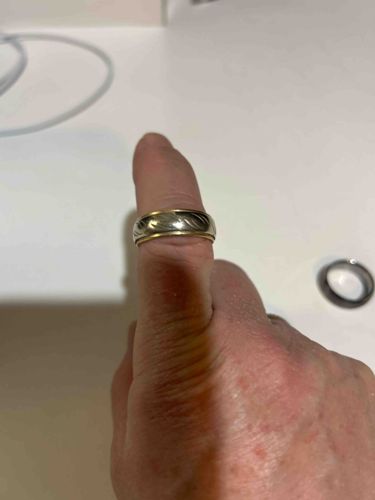 Two-Tone Engraved Spinner Wedding Band