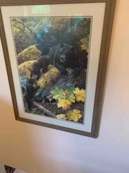 Framed Wildlife Art Print of Black Bears