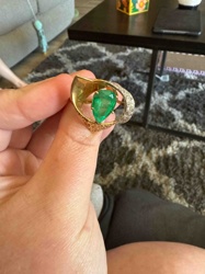 Emerald and Diamond Statement Ring